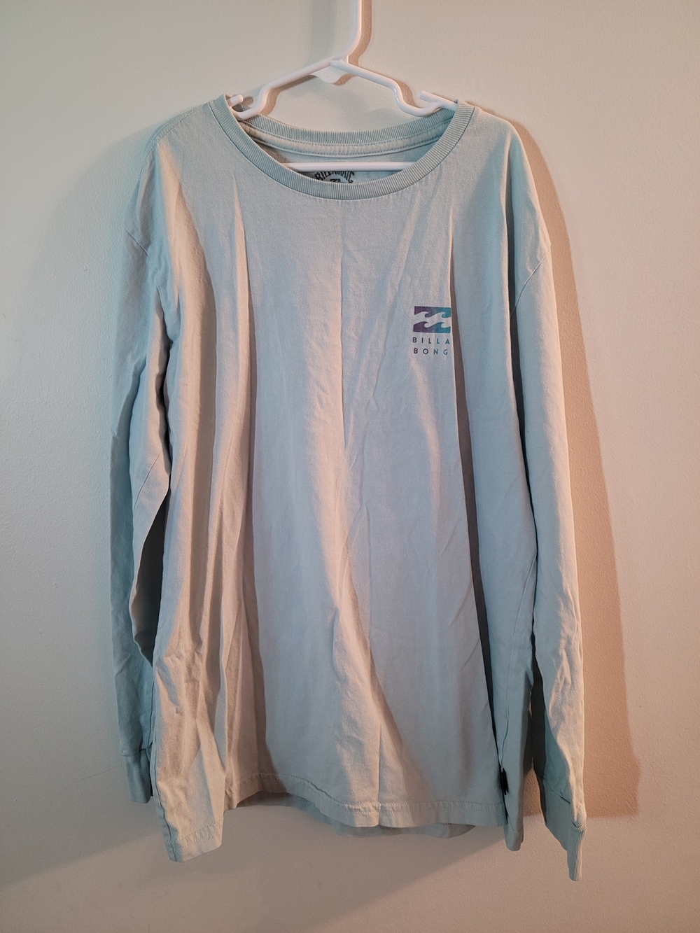 Billabong Men's Long Sleeve Logo Tee - Light Blue